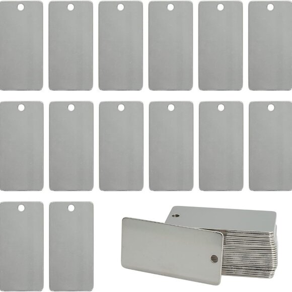 Metal Engraving Blanks Stamping Blanks Stainless Steel Rectangle Blank Tags 1 In - Picture 1 of 6